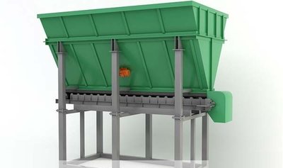 Бункер хранения инертных материалов (песка/щебня) с ленточным питателем БП-ЛП 16 м³